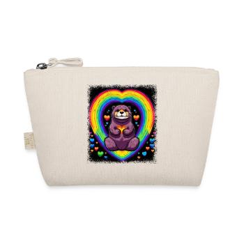 Anniversary Baby Otter Quote Birthday Present Idea - Organic Pouch - nature - Front