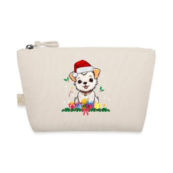 Hund Weihnachten. Weihnachtsgeschenk - Bio-Täschchen - Natur - Vorne
