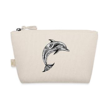 Delphin mit Maori-Motiven - Bio-Täschchen - Natur - Vorne
