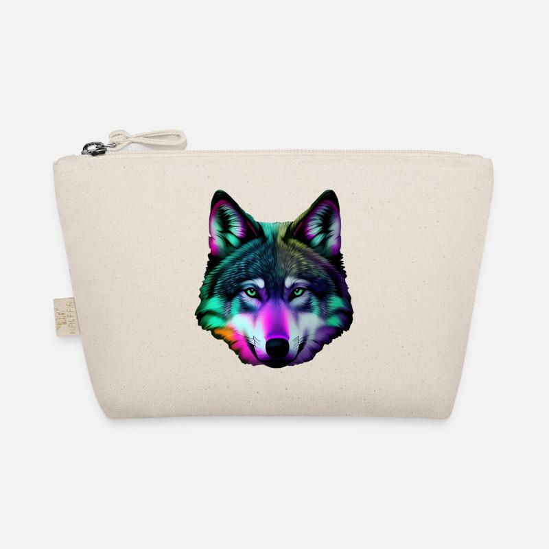 Bunter Wolf Bio-Täschchen