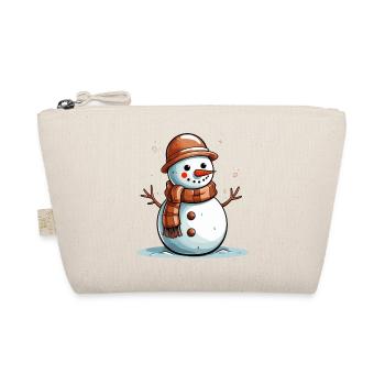 Bonhomme de neige avec foulard marron - Trousse biologique - nature - Devant