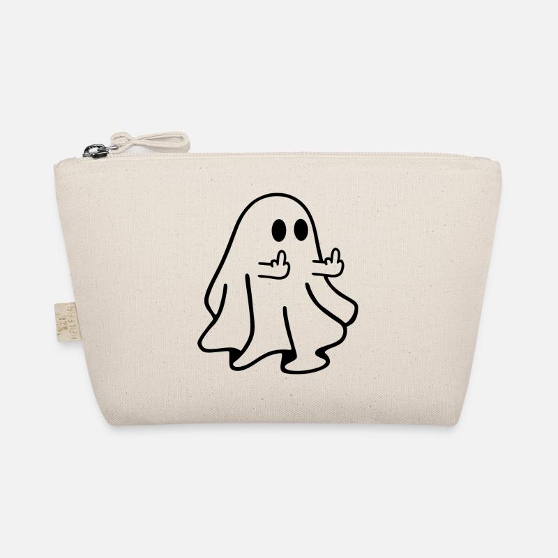 Geist Mittelfinger Halloween - Bio-Täschchen - Natur