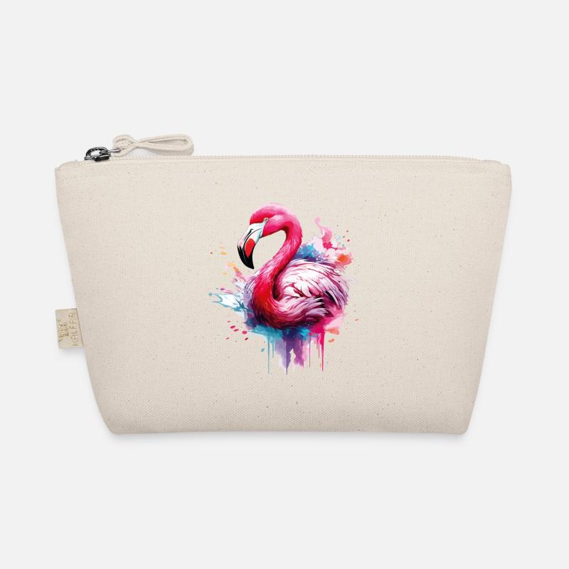 Flamingo Vogel Exotisch Sommer Splash Rosa Pink - Bio-Täschchen - Natur