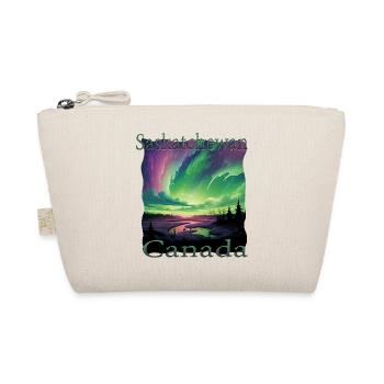Saskatchewan Northern Lights in Grunge Style - Organic Pouch - nature - Front