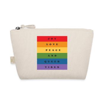 Joy Love Peace And Queer Vibes - Organic Pouch - nature - Front