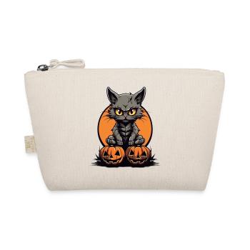 Gruselige Katzen Halloween Illustration - Bio-Täschchen - Natur - Vorne