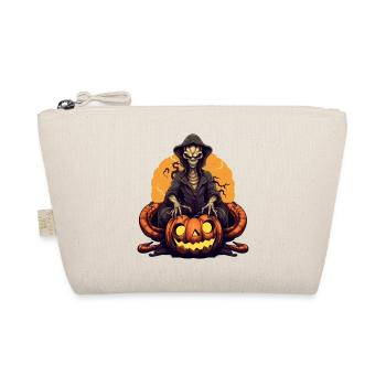 Creepy pumpkin villain with skeleton hero - Organic Pouch - nature - Front