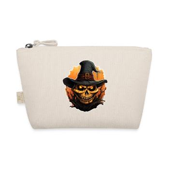 Halloween-Totenkopf-Hexer - Bio-Täschchen - Natur - Vorne