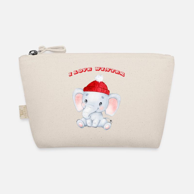 I love Winter, Elefant - Bio-Täschchen - Natur
