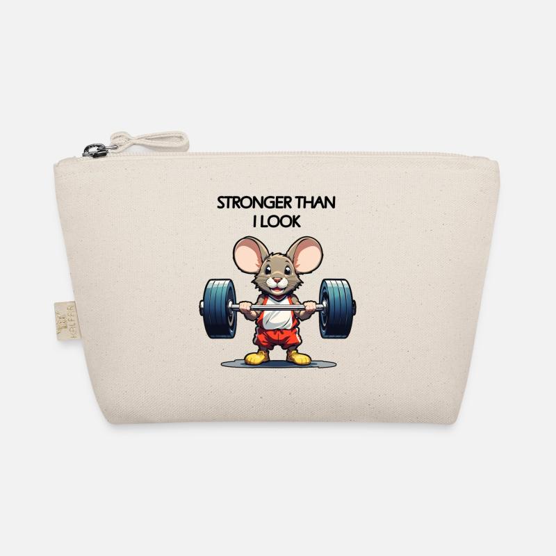 Stronger Than I Look Mouse - Organic Pouch - nature