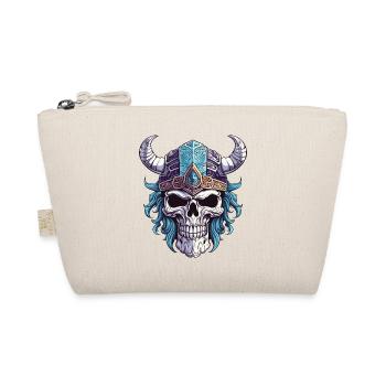 Skull with a Viking helmet - Organic Pouch - nature - Front