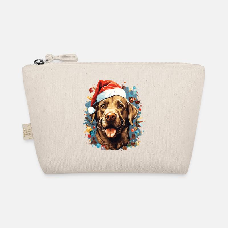 Labrador-Hund feiert Weihnachten Bio-Täschchen