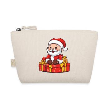 Santa Claus Cartoon Christmas - Organic Pouch - nature - Front