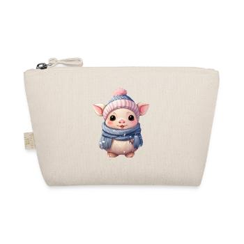 Winter Magic Piglet Design - Organic Pouch - nature - Front