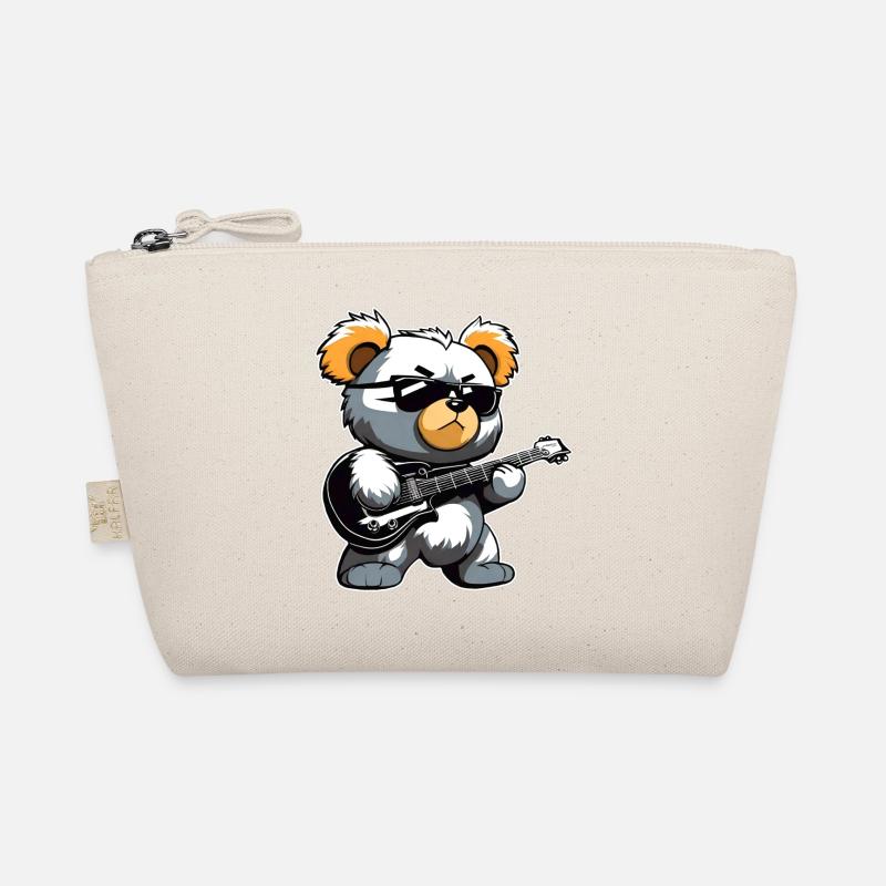 Heavy Metal Teddy Bär mit E-Gitarre Bio-Täschchen