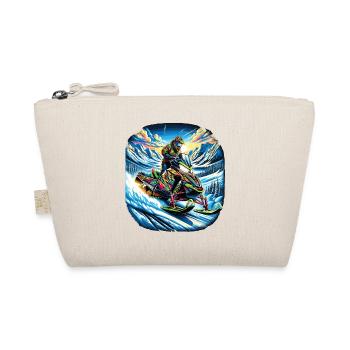 A colorful snowmobile in a mountainous landscape - Organic Pouch - nature - Front