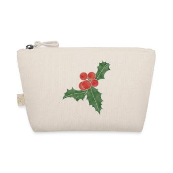 "Ilex", Boho Line Art Design, Series "Xmas" - Organic Pouch - nature - Front