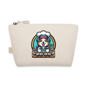 Australian Shepherd chef sushi kawaii style - Organic Pouch - nature - Front