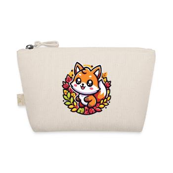 Ein Kawaii-Fuchs mit herbstlichem Walddekor - Bio-Täschchen - Natur - Vorne