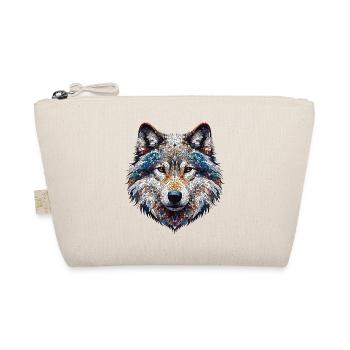 Portrait of a Wolf in Mosaic - Organic Pouch - nature - Front