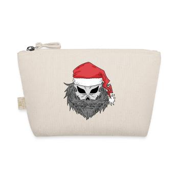 Weihnachtsmann Totenkopf - Bio-Täschchen - Natur - Vorne