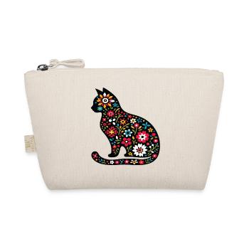 Silhouette de chat avec des fleurs - Trousse biologique - nature - Devant