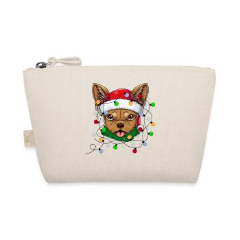 chihuahua christmas -Weihnachten Hunde Geschenk - Bio-Täschchen - Natur - Vorne