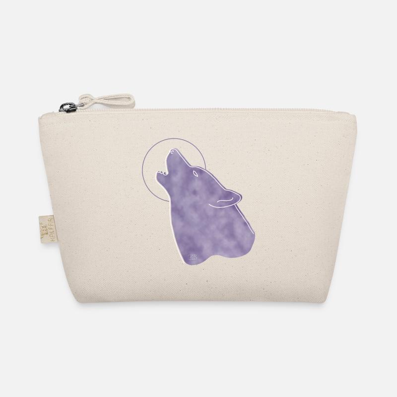 "Wolf", Boho Line Art Design, Series "Woods" Organic Pouch