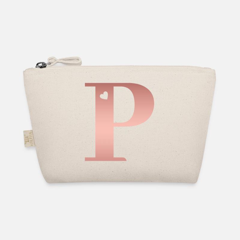 Buchstabe P roségold Bio-Täschchen