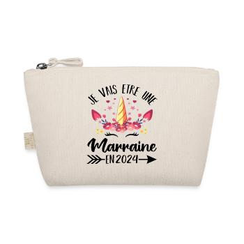 Je vais être marraine en 2024 cadeau licorne - Trousse biologique - nature - Devant