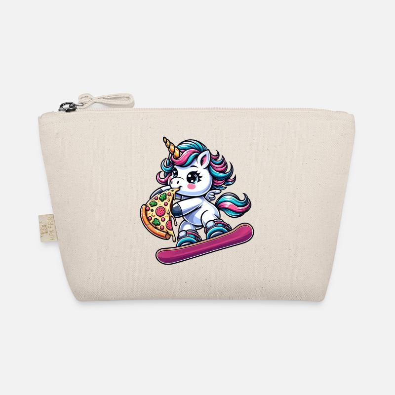 Einhorn-Snowboarder: Pink Pizza-Abenteuer Bio-Täschchen