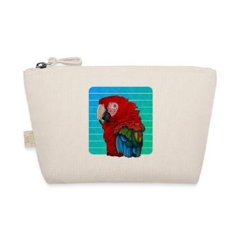 Red Macaw Parrot Gouache Painting - Organic Pouch - nature - Front