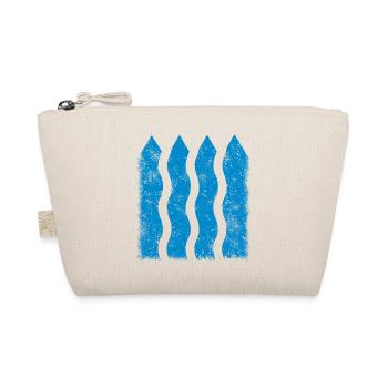 Blaue Linien - Deko Ornament - Bio-Täschchen - Natur - Vorne