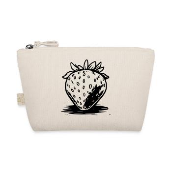 Strawberry comic style black and white - Organic Pouch - nature - Front