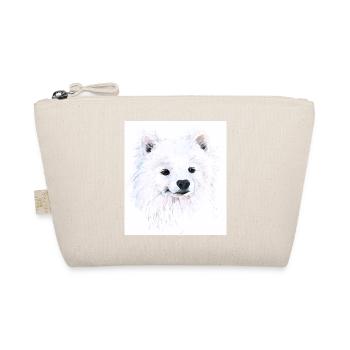 Junger Samojede - Portrait Handgezeichnet Aquarell - Bio-Täschchen - Natur - Vorne