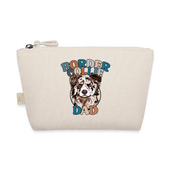 Merle Border Collie Dad Hunde Vatertag Wilsigns - Bio-Täschchen - Natur - Vorne