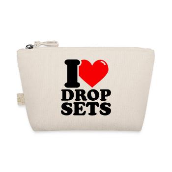 Ich liebe Drop-Sets – Fitness-Gewichtheben lustig - Bio-Täschchen - Natur - Vorne