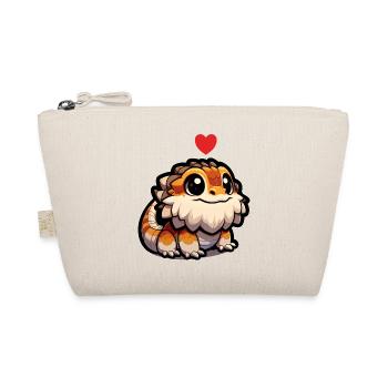 Cute Baby Bearded Dragon - Organic Pouch - nature - Front