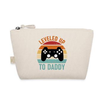 Leveled up to daddy. Gaming Gamer Spruch - Bio-Täschchen - Natur - Vorne