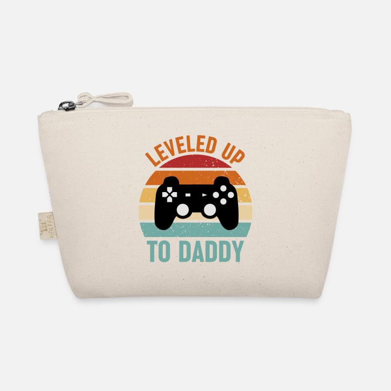 Leveled up to daddy. Gaming Gamer Spruch - Bio-Täschchen - Natur