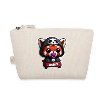 Panda bébé en capuche noir - Trousse biologique - nature - Devant