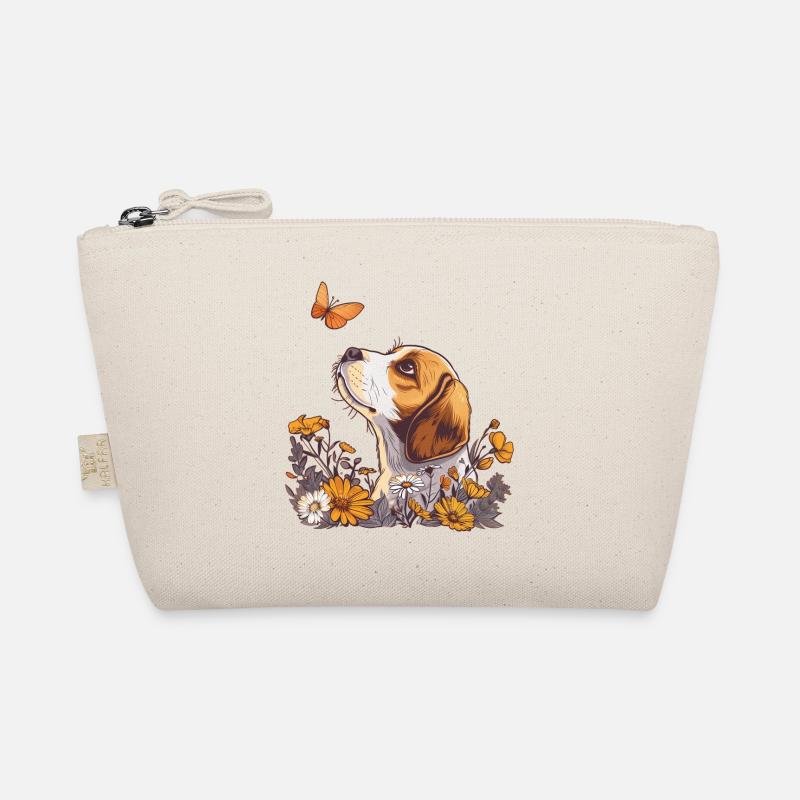Beagle mit Schmetterling Bio-Täschchen