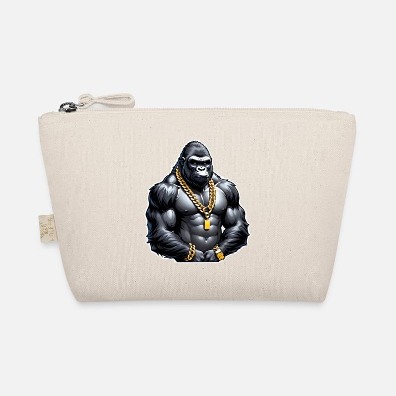 Gorilla mit Goldkette Bio-Täschchen
