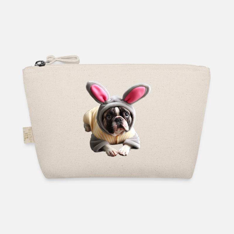 French Bulldog dressed as Easter Bunny Organic Pouch