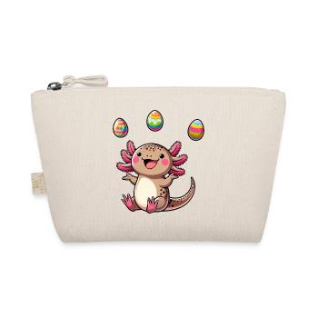 Polar Bear & Axolotl Easter Egg Cartoon - Organic Pouch - nature - Front
