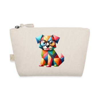 Abstract Baby Dog with Glasses - Organic Pouch - nature - Front