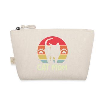 cat mom retro logo cats mom vintage icon icon - Organic Pouch - nature - Front