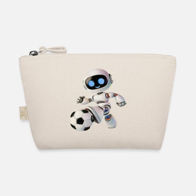 Fußball-Roboter - Bio-Täschchen - Natur
