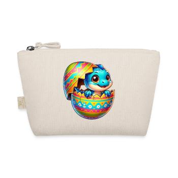 Easter Egg Dino T-Rex Slip Colorful Cartoon - Organic Pouch - nature - Front
