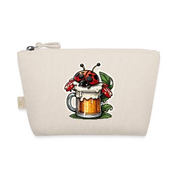 Ladybug / Lucky Charm / Dotted / New Year - Organic Pouch - nature - Front
